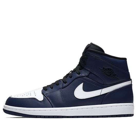 Air Jordan 1 Mid 'Obsidian'  554724-401 Signature Shoe